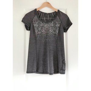 Lululemon Grey Reflective Print Sports Tee